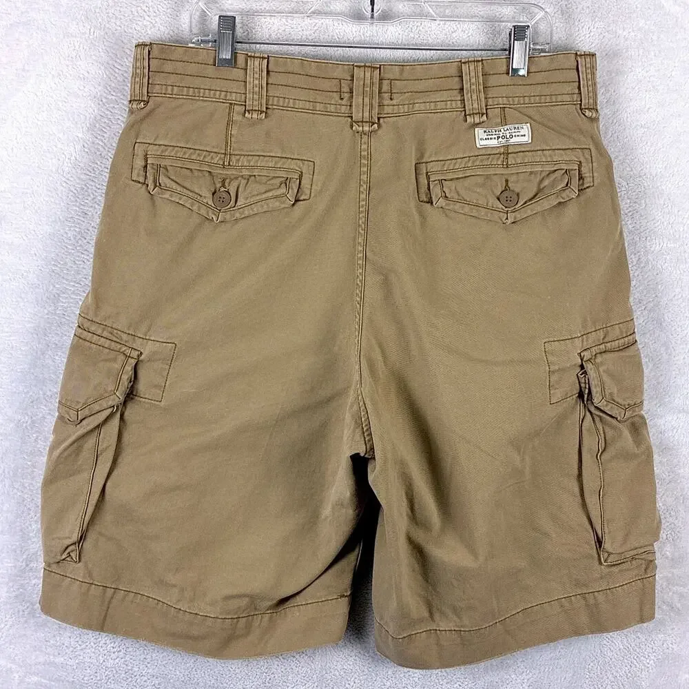 Polo Ralph Lauren Cargo Shorts Men 35 (36) Brown Baggy Preppy Military Y2K